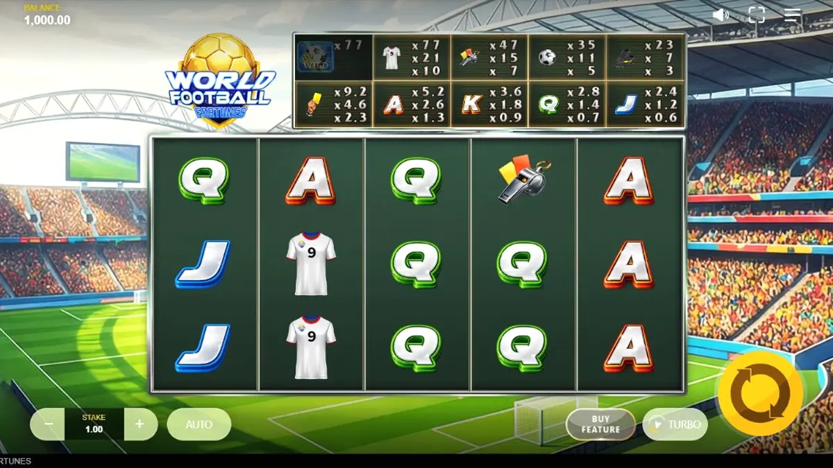 World Football Fortunes slot game stadium background