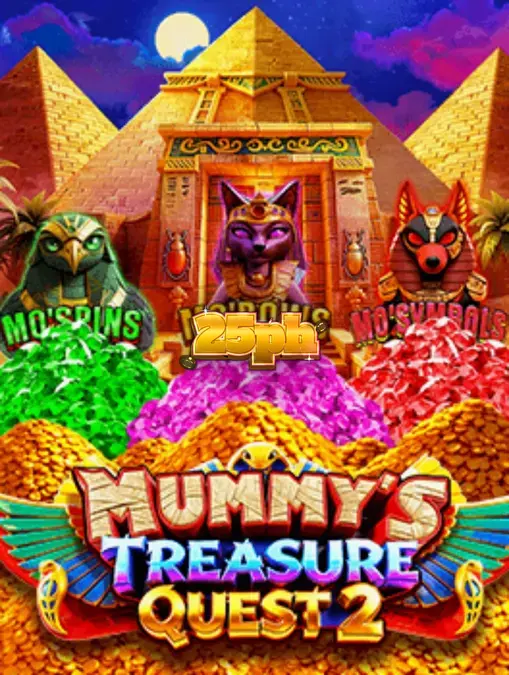 Mummy’s Treasure Quest 2 slot game interface na may temang Egyptian
